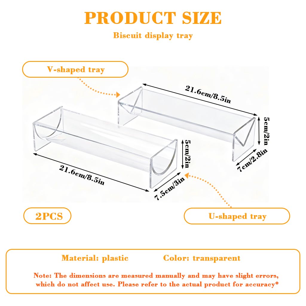 HASTHIP Clear Cracker Serving Tray 2 Pcs Set for Snacks and Appetizers | Transparent Design