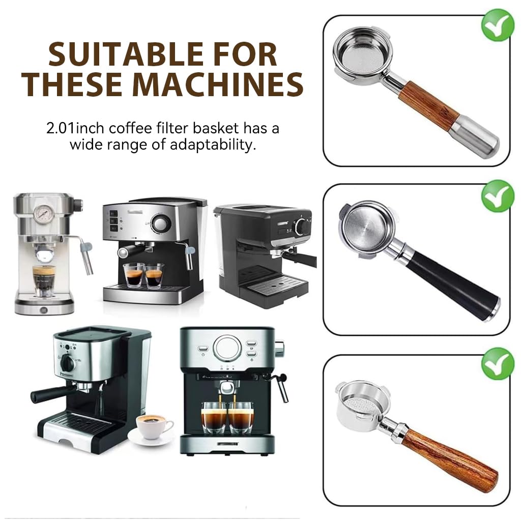 Supvox 51mm Portafilter Filter for Derlla Coffee Maker with Stainless Steel Build | 2PCS