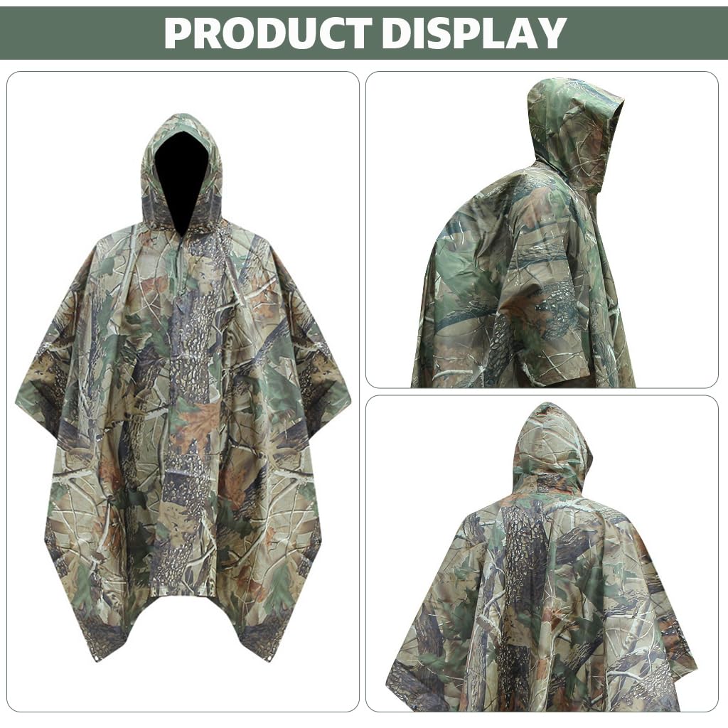GUSTAVE Camping Rain Poncho for Adults featuring 3 in 1 waterproof design for outdoor use | ideal for hiking and camping