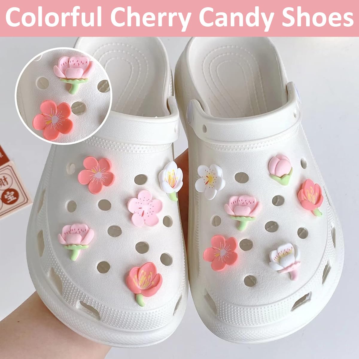 HASTHIP® 11pcs Kawaii Clog Charms Flower Shoe Charms Assorted Flower Girls Slipper Charms Rubber Charms for Clogs Slipper Casual Clogs Decoration Charms Fashion Clogs Charms