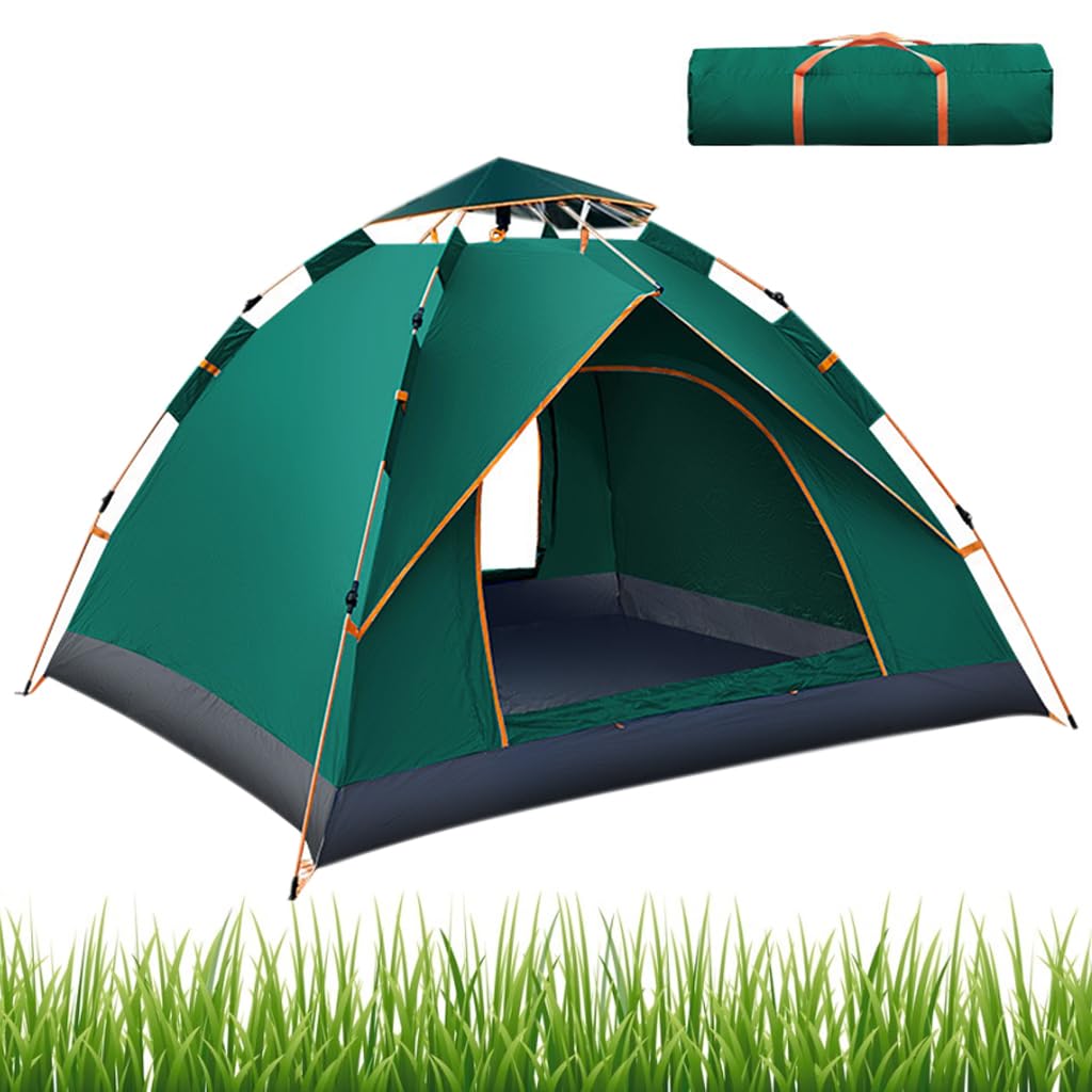 Proberos Portable Tent for Camping, Quick Pop-up Camping Tent with Glassfiber Tent Poles, Travel Folding Camping Tent with Mesh Window Breathable Waterproof Windproof Thermal Camping Tent