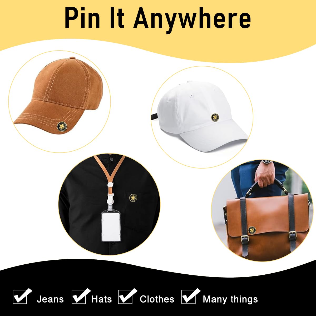 SANNIDHI Enamel Pins for Employee Recognition featuring Gold Plated Star Design | 10pcs Set