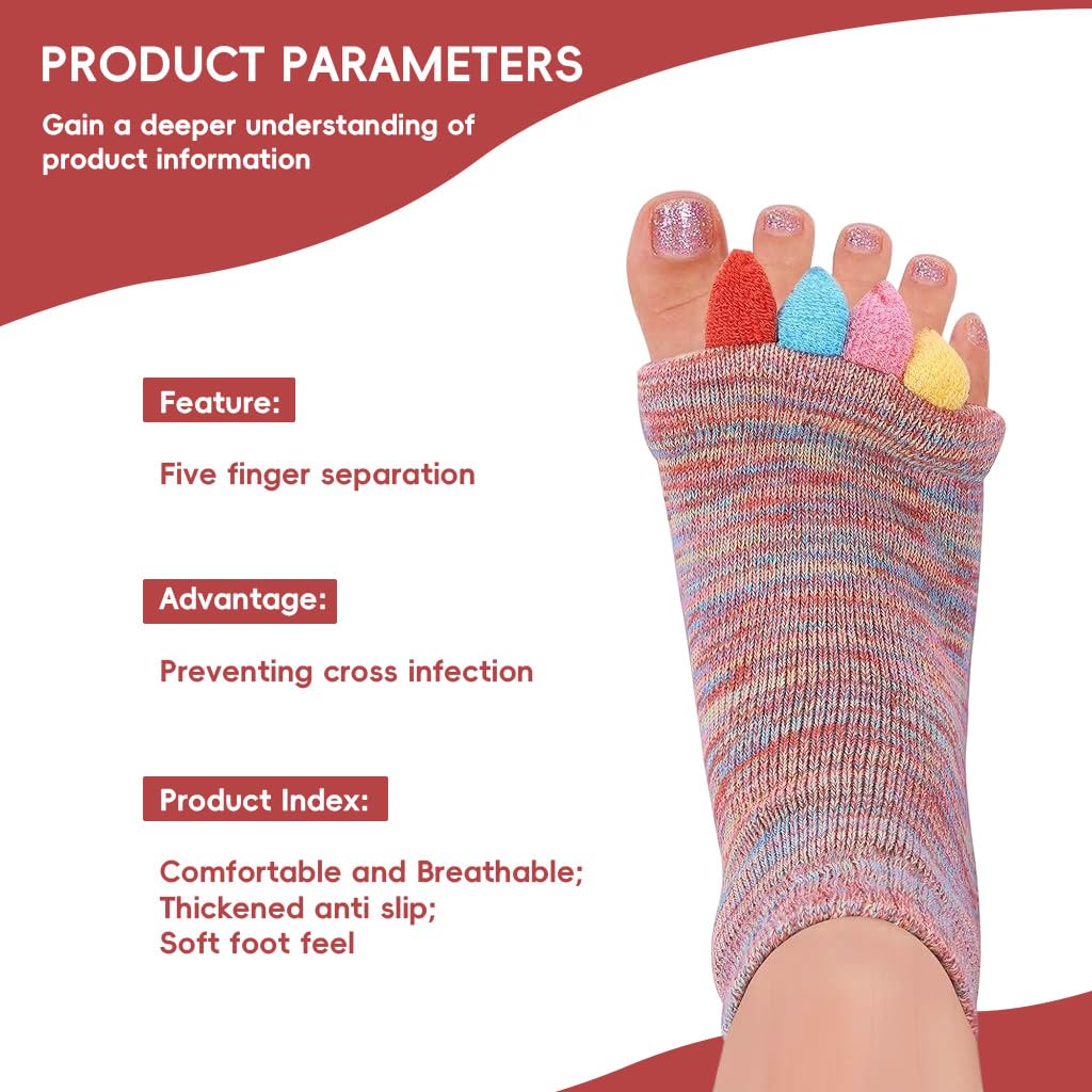 Zibuyu Toe Separator Socks for Foot Alignment and Bunion Relief 3PCS | Breathable Cotton
