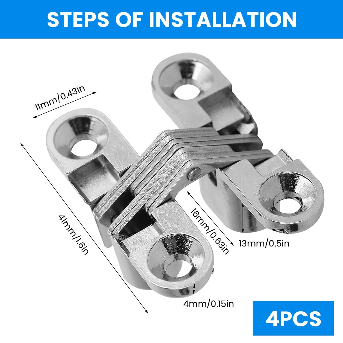 Serplex Door Hinges for Wooden Cabinets featuring 12PCS Invisible Embedded Zinc Alloy Design