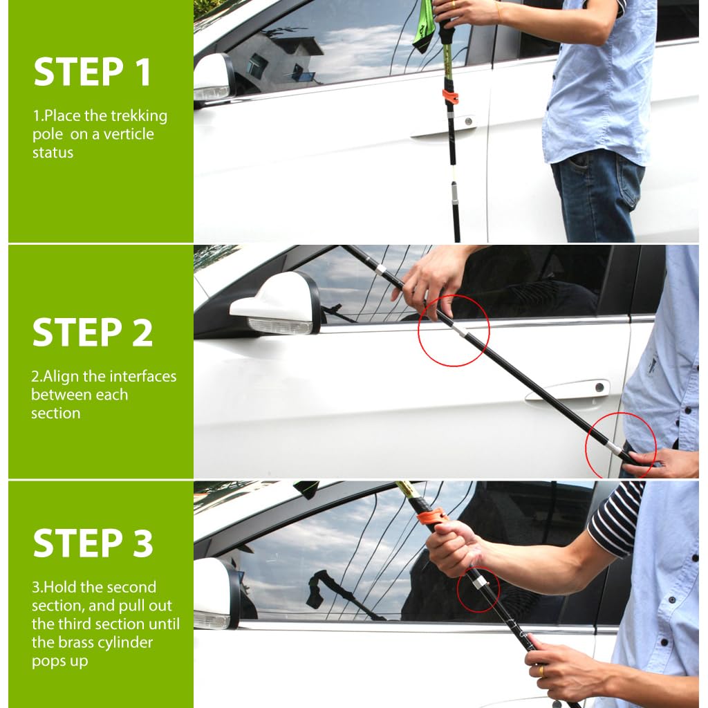 HASTHIP Trekking Pole for Hiking and Camping with 125cm Adjustable Length and EVA Grip | Lightweight Aluminum and Tungsten Steel Tip