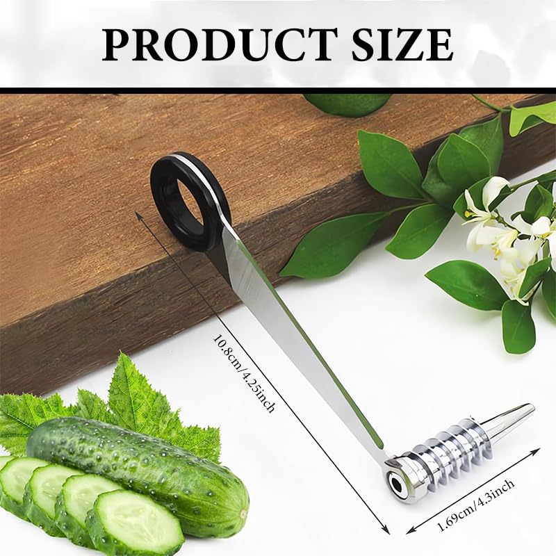 Supvox Spiral Vegetable Slicer for Salad and Garnish featuring Hand Crank and Food Grade Stainless Steel