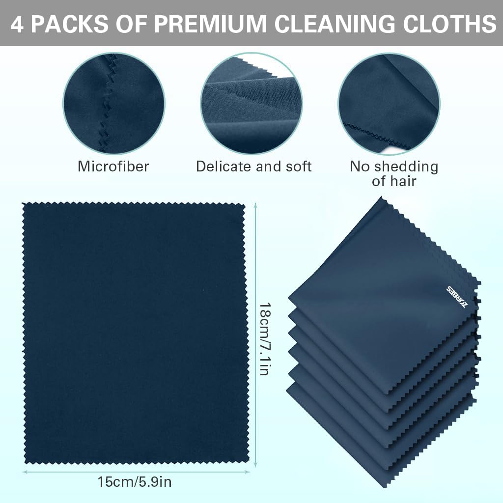 ZORBES Microfiber Cleaning Cloth for Glasses and Screens 6 Pack 5.9 x 7 in | Machine Washable