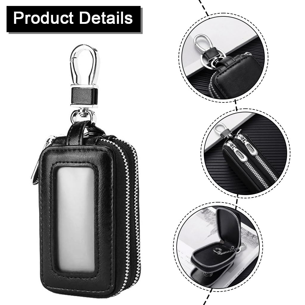 STHIRA Car Key Holder for Car and House Keys with Double Layer Organizer and 5.5x9cm PU Case