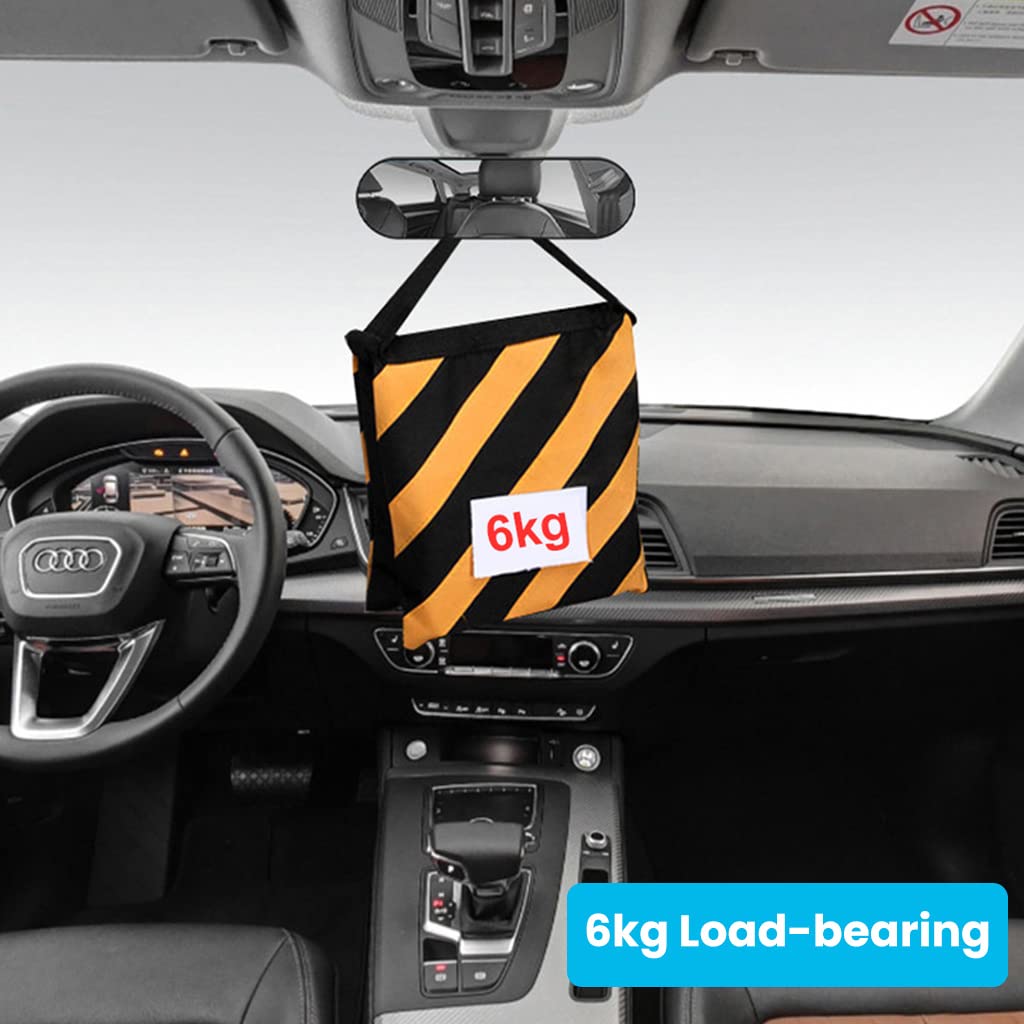 Proberos Car Center Mirror for Driving Test featuring 22x6.5 cm Size and 360° Rotatable Suction Cup | 2 PCS