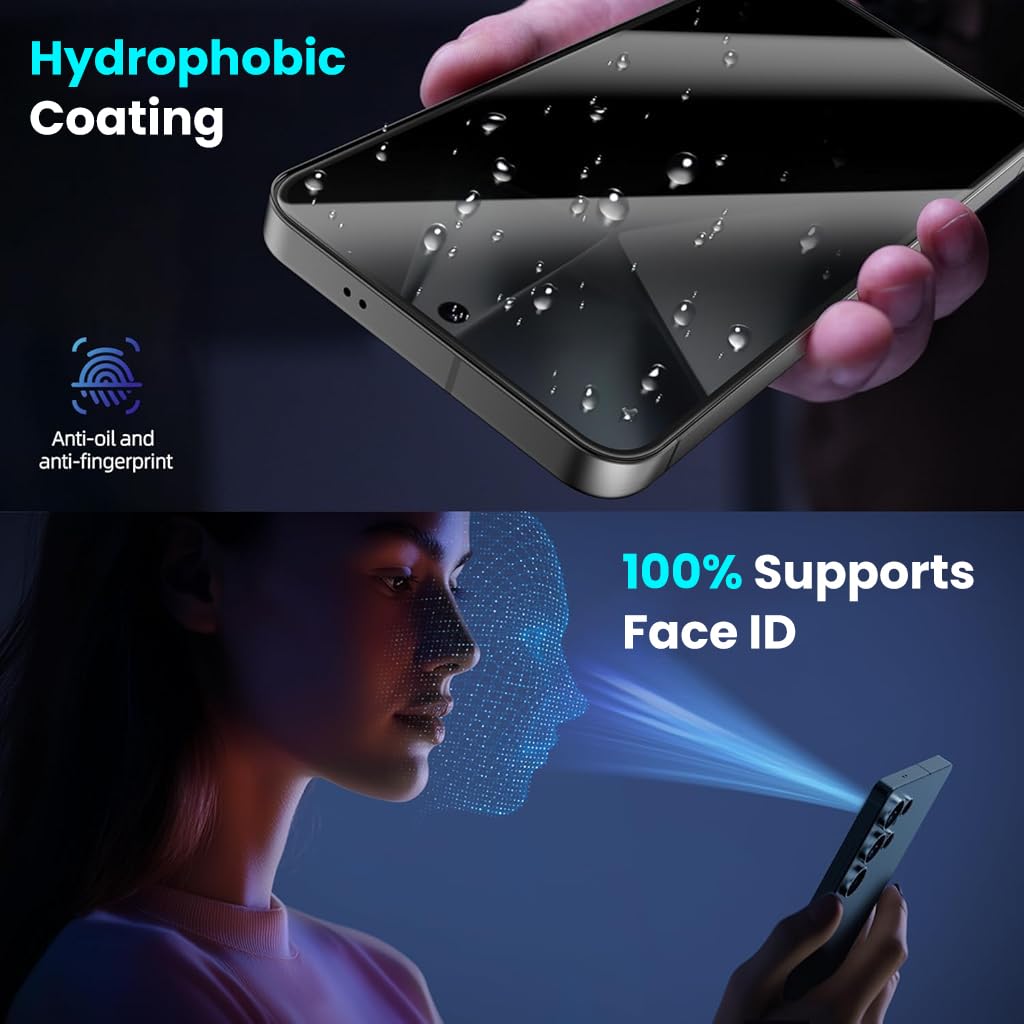 ZORBES® Compatible with Samsung S25 Ultra 2Pcs Screen Protectors HD Tempered Glass Privacy Screen Protectors Anti-scratch Screen Protectors with  Screen Alignment Tool & Accessories Pack