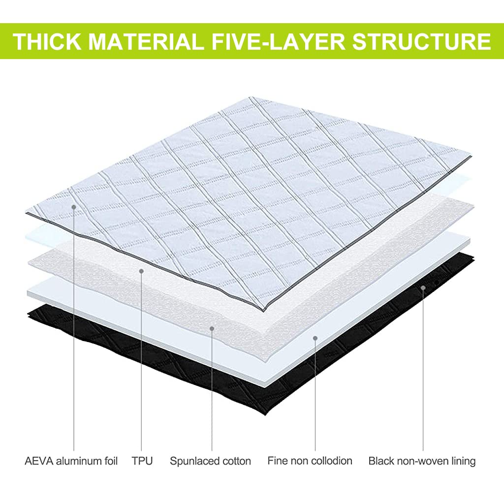 Car Windshield Sun Shade for All Season Protection with 9 Button Fixing and PEVA Foil 145×116cm