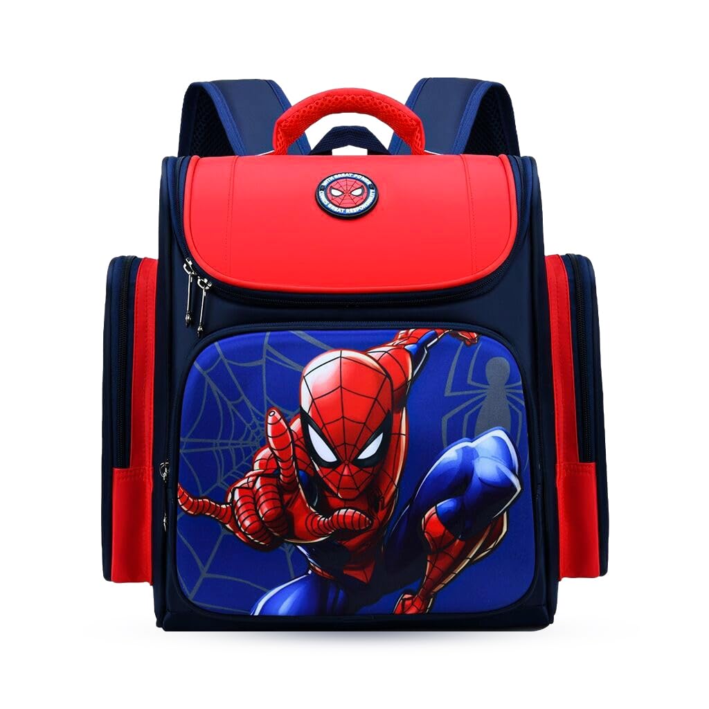 PALAY® School Backpack for Boy, Superhero Spider Man School Backpack Large Capacity Boy Backpack for School, Travel, Camping, Burden-Relief School Backpack for Kids 6-12 Years Old