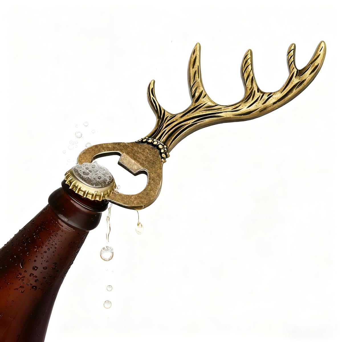 Supvox Kitchen Bottle Opener with Antlers Design and Retro Copper Finish | Ideal Housewarming Gift