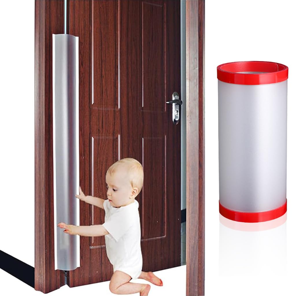 SNOWIE SOFT® 1.2m Baby Finger Protector Door Hinge Cover Strip Door Hinger Cover Protector Child Proof Self Adhesive Frosted PP Finger Protector Door Hinge Cover Strip