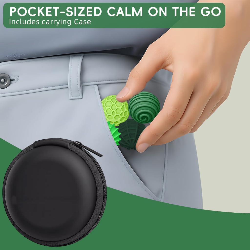 PATPAT Magnetic Balls Stress Relief Toys for Adults with 0.94 in Size and Textured Silicone | Includes Storage Case for Mindful Relaxation
