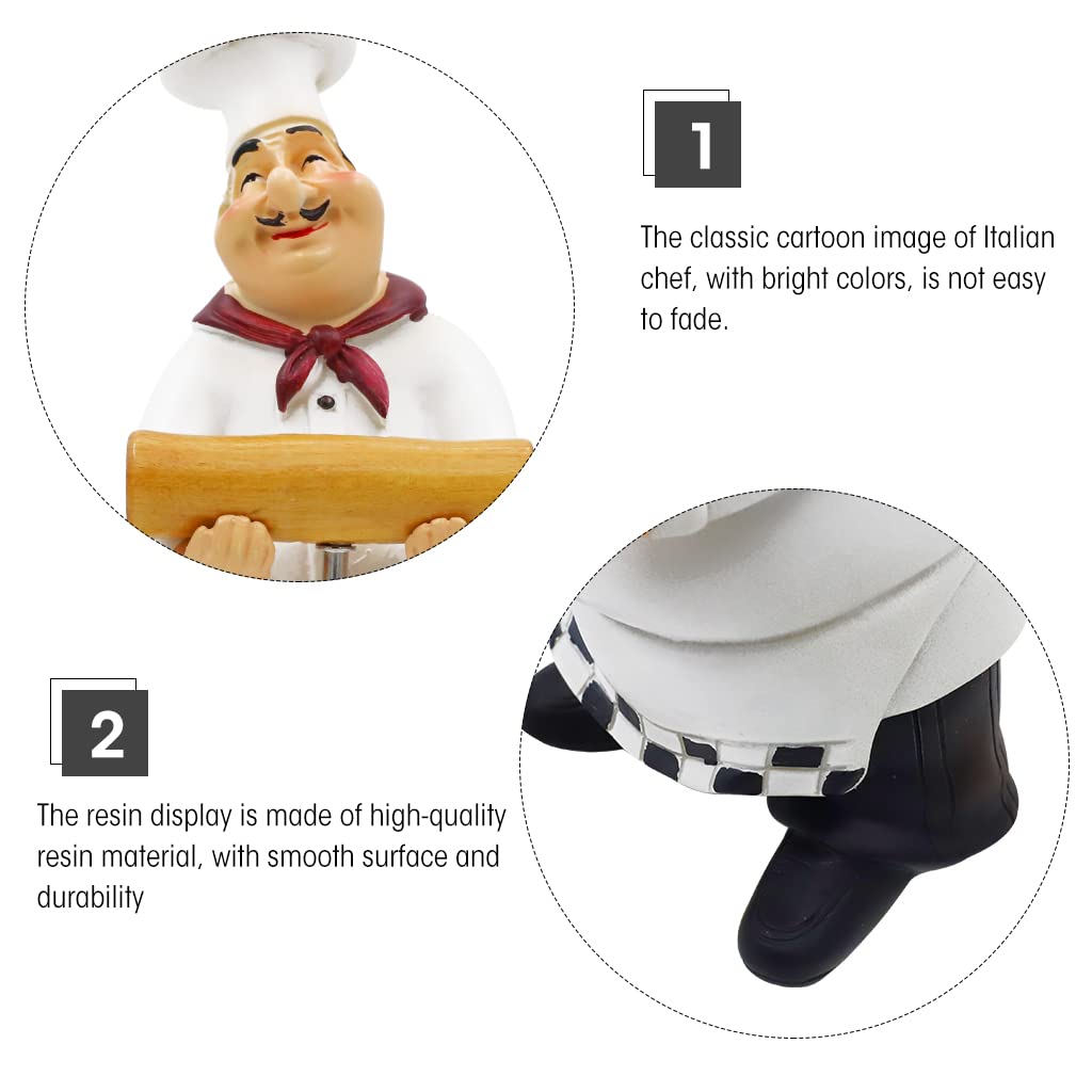 HASTHIP French Chef Figurine for Dining Table with Wine Opener and Resin Build | 20.5cm Decor