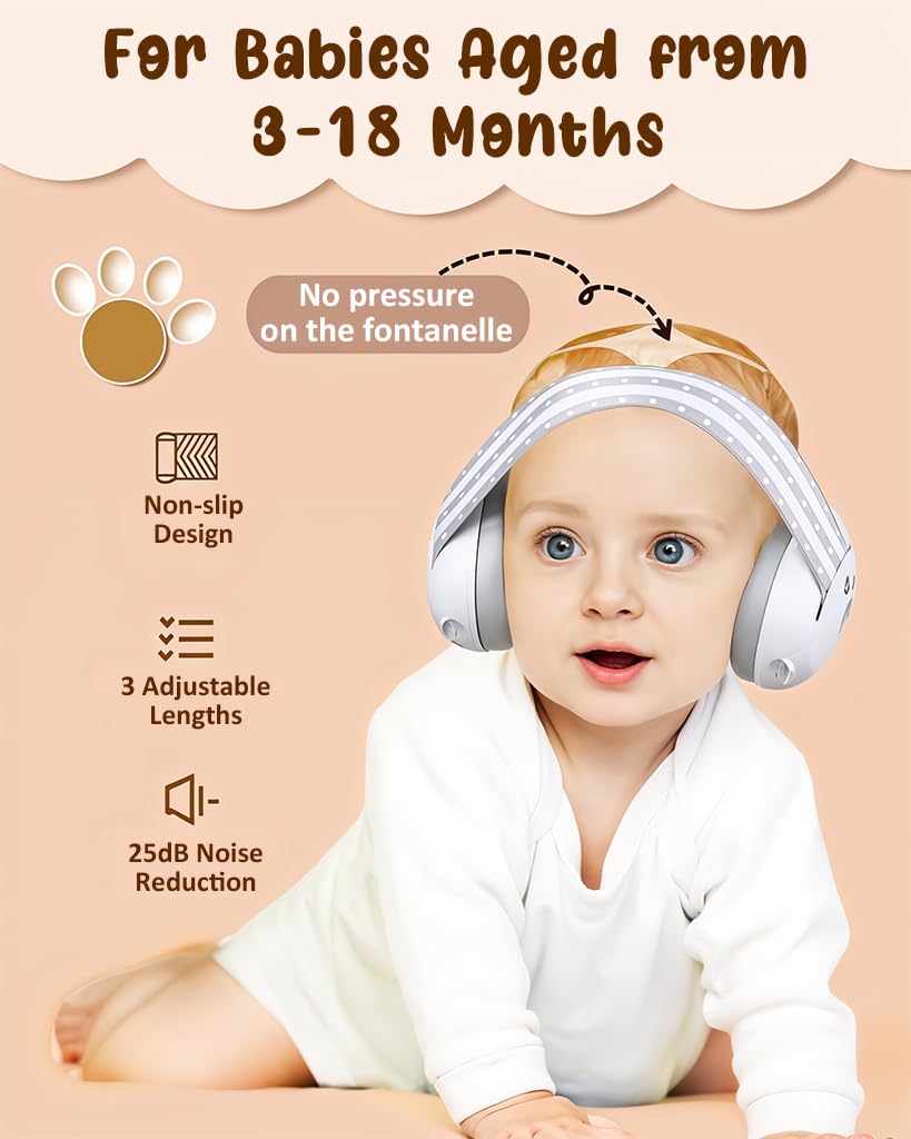 SNOWIE SOFT Baby Ear Muffs for Noise Reduction with Adjustable Padded Headband | 2 PCS