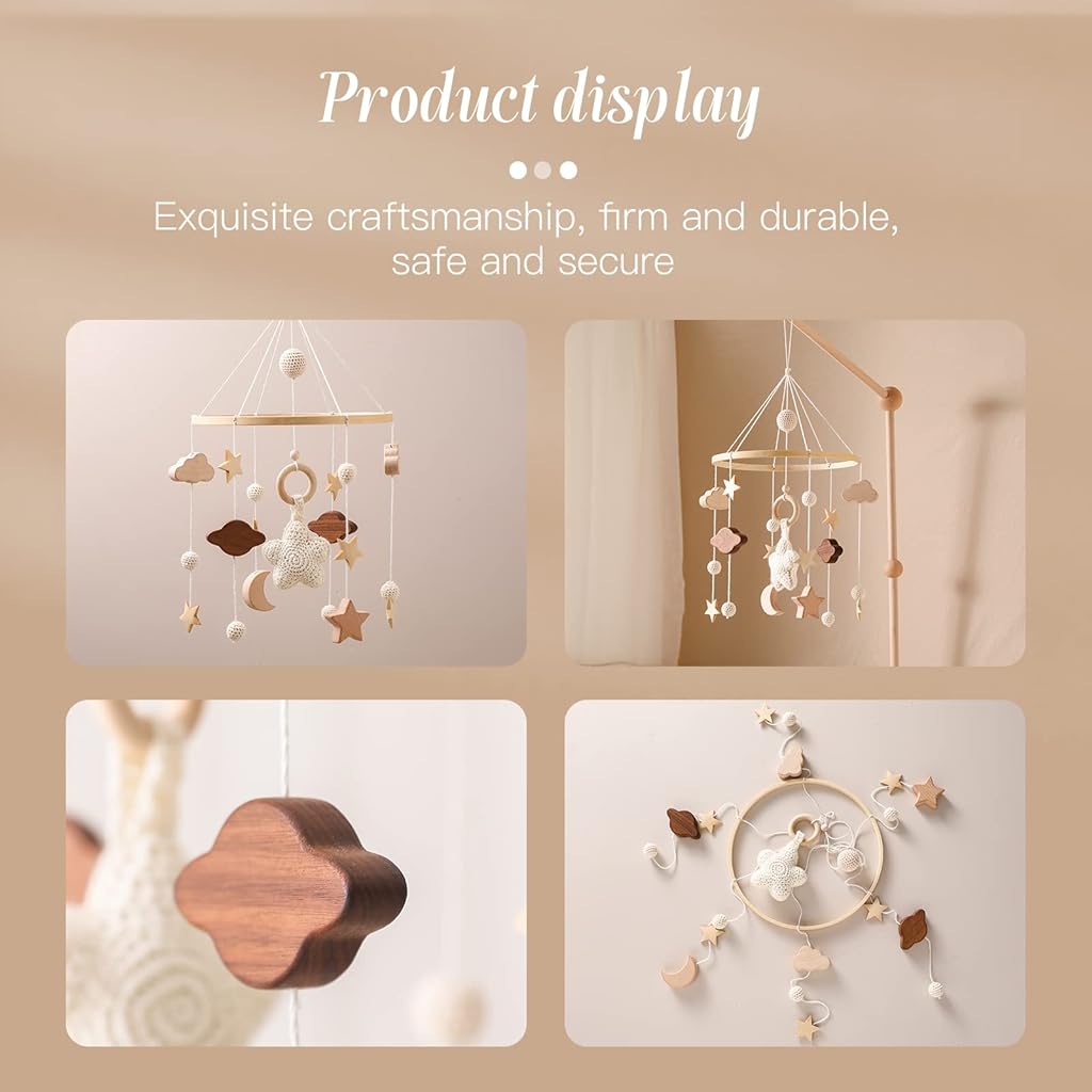 SNOWIE SOFT® Baby Crib Mobile for Boys Girls| Boho Nursery Mobile