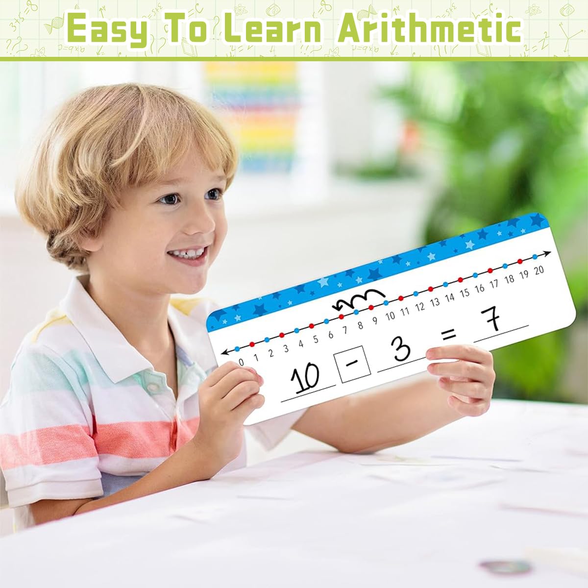 PATPAT Early Education Cards for Math Practice with 16 Reusable Cards and 2 Pens | Dry Erase Addition Learning Set for Toddlers