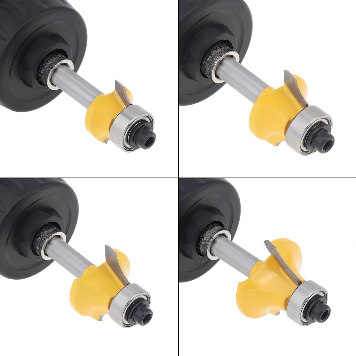 Serplex Roundover Router Bit Set for Wood with 6mm Shank and Bearing Guide | 4pcs Radius 1/8 1/4 3/16 5/16