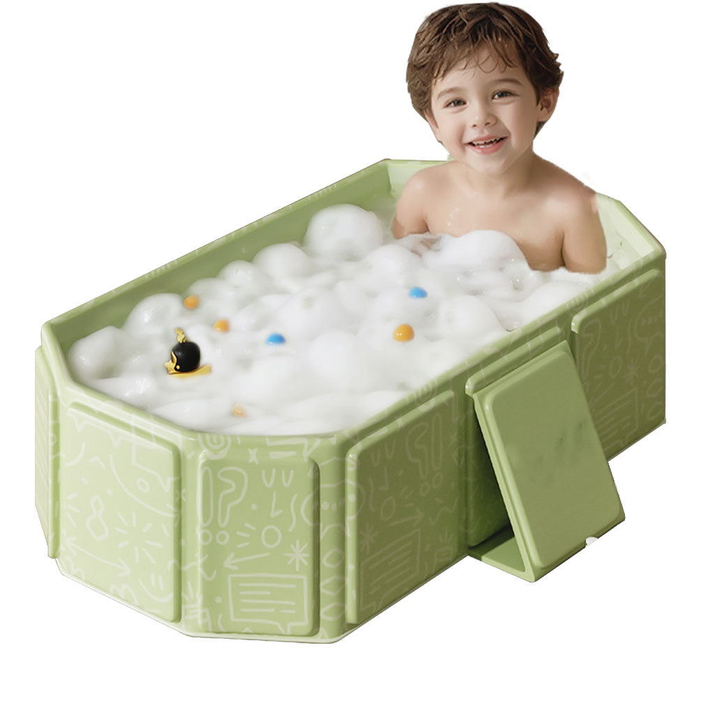 SNOWIE SOFT Child Bath Tub Folding BathingTub for Child 0-8 Years Old Waterproof PVC Bath Tub Multi Layer Insulation Baby Bathing Tub