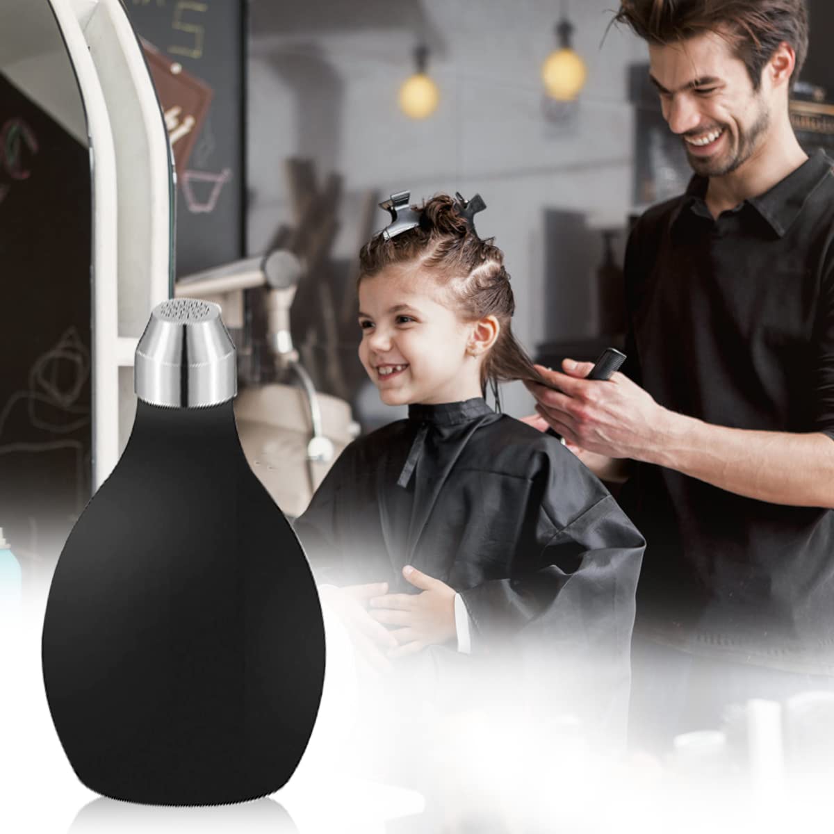 MAYCREATE Powder Spray Bottle for Hair Fibers with Silicone Air Pump 100ml | Refillable Styling Tool