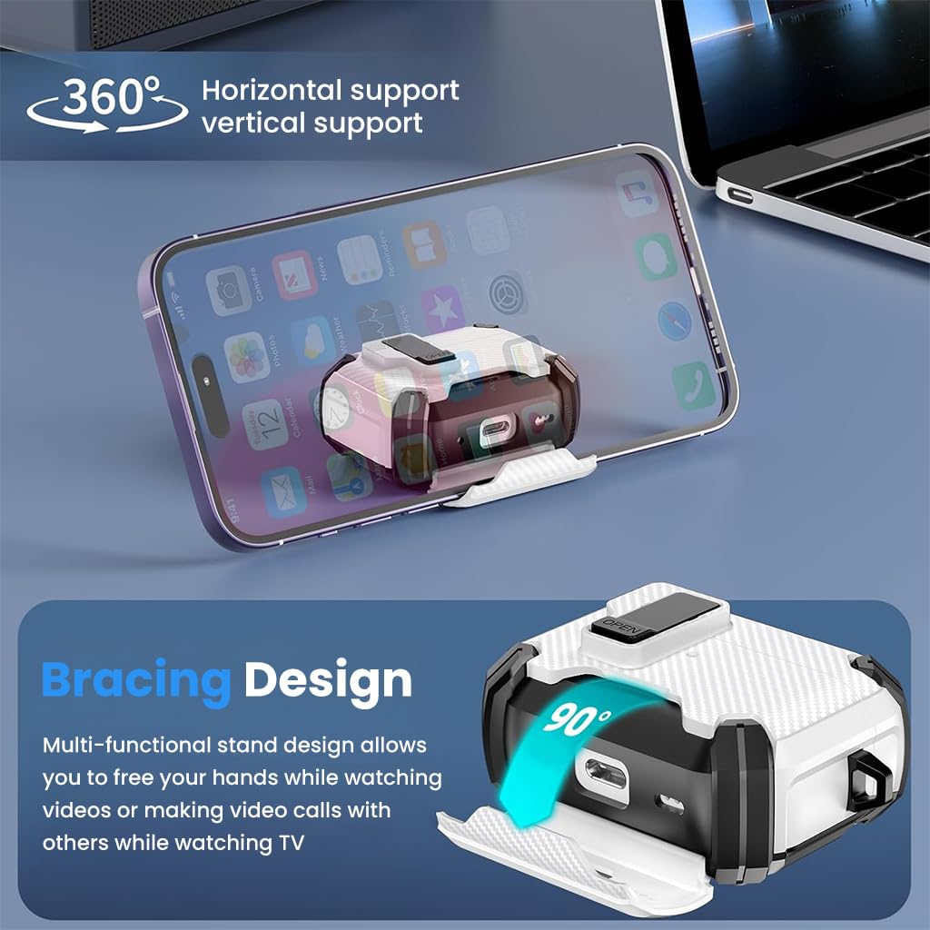 ZORBES AirPods Pro 3 Case with Magnetic Lock and TPU PC Cover | Desk Phone Bracket