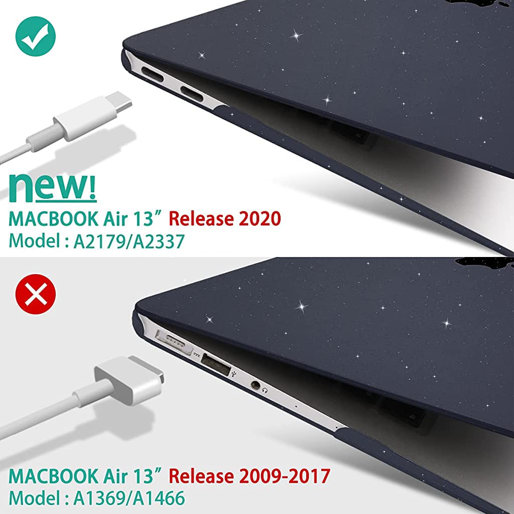 ZORBES Laptop Cover for MacBook Air 13.3 Inch featuring 2 Piece Snap On Shell with Keyboard Case | Clear Black Hard Case and Screen Protector