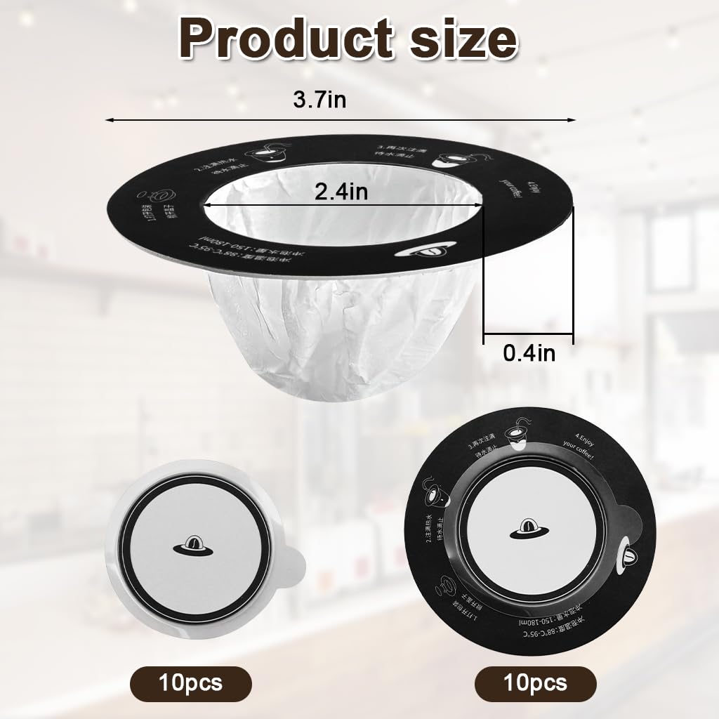 Supvox Coffee Filters for Cups and Mugs featuring 3.5 in Round Base Pop On Design | 10 Pack