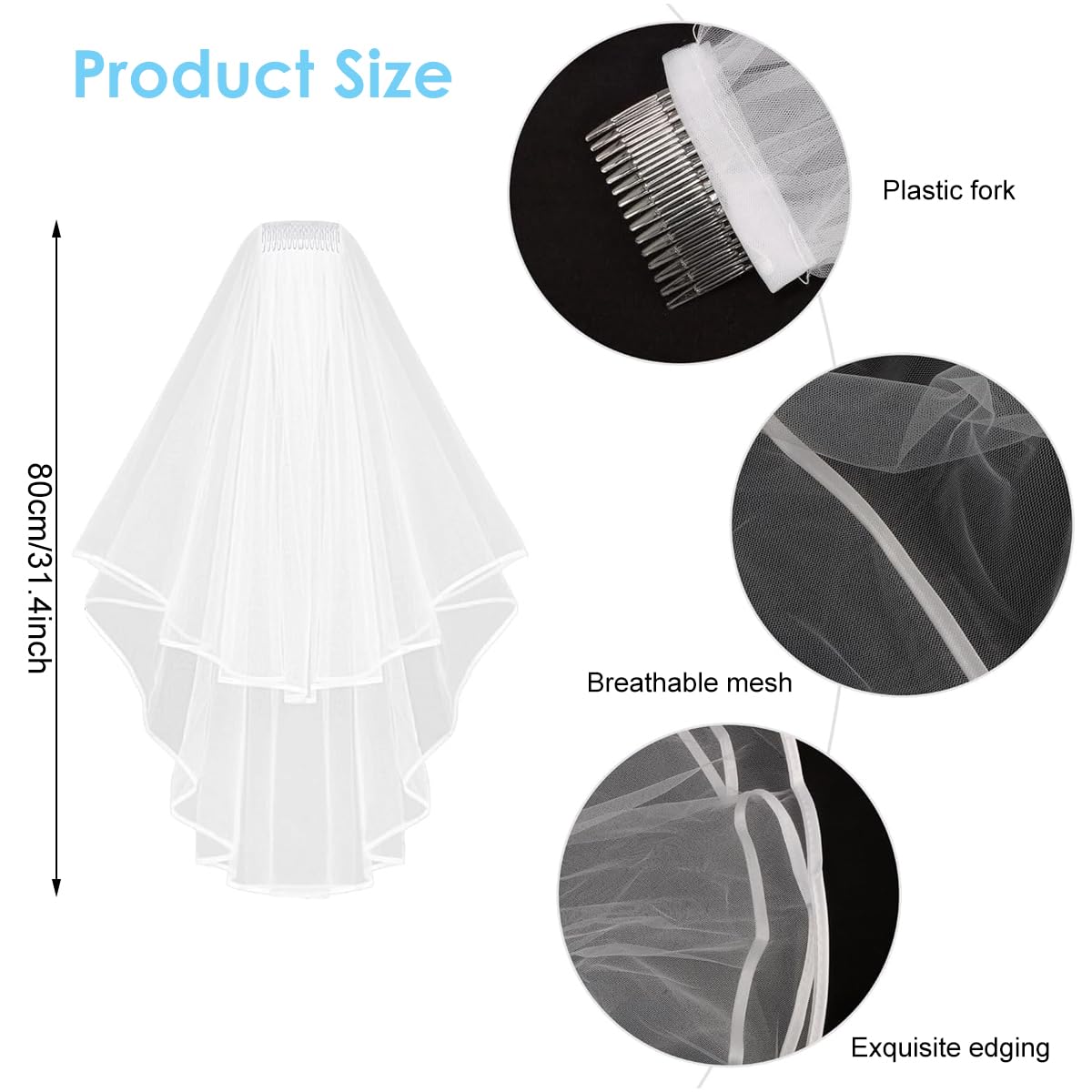 SANNIDHI Wedding Veil for Bride with Lace Veil and Rhinestone BRIDE Sash | Bridal Party Accessory