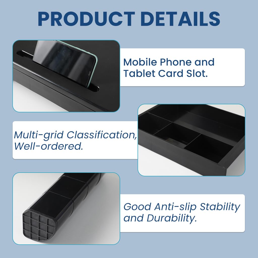 ZORBES Monitor Stand with Drawer for Desk featuring 4 Level Adjustable Riser | Home Office Organizer