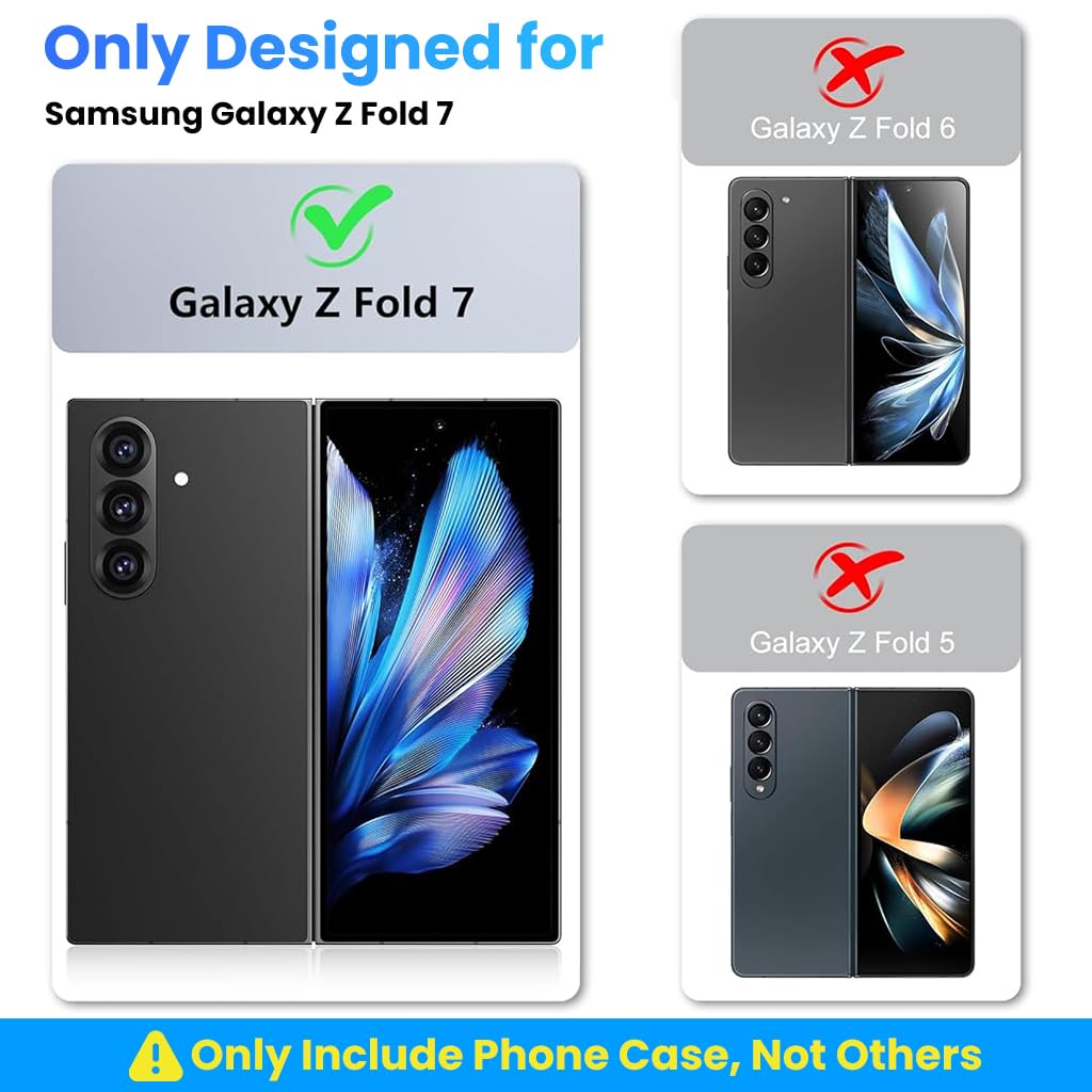Zibuyu Galaxy Z Fold 7 Phone Case with Hinged Kickstand and Matte Finish | Supports Magnetic Wireless Charging