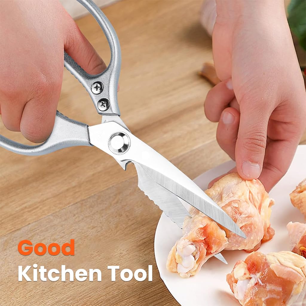 ZIBUYU Kitchen Shears for Meat and Vegetables with Ergonomic Anti Slip Grip | Stainless Steel