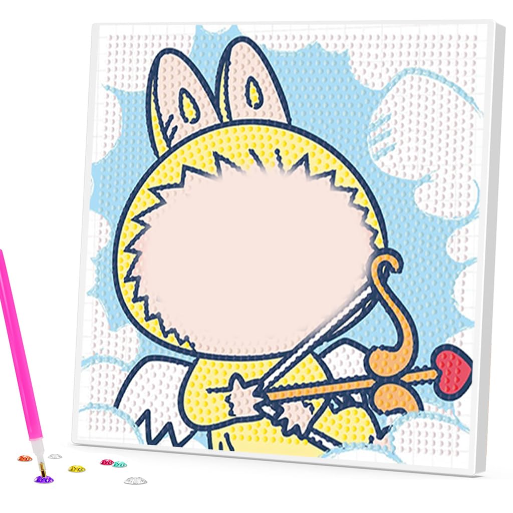 PATPAT DIY Cartoon Diamond Painting Kit with 20x20cm Wooden Frame for Kids & Adults | All Tools Included