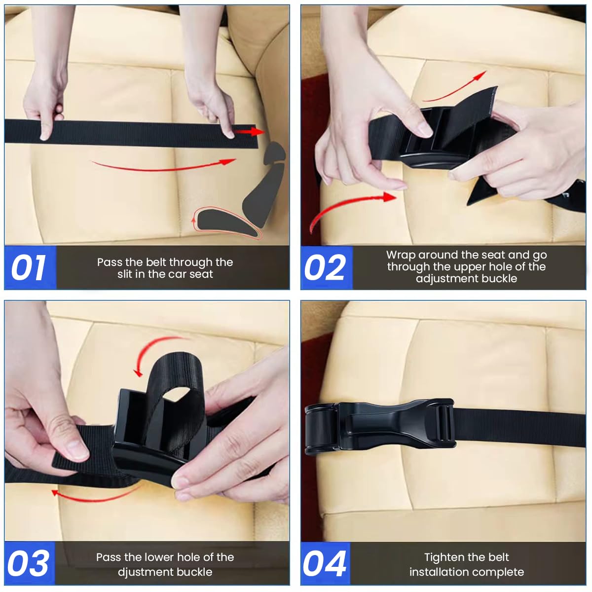 SNOWIE SOFT Car Seat Cover Adjuster for Pregnant Women with ABS Hook and Polyester Strap | Belly Pressure Relief and Easy Installation
