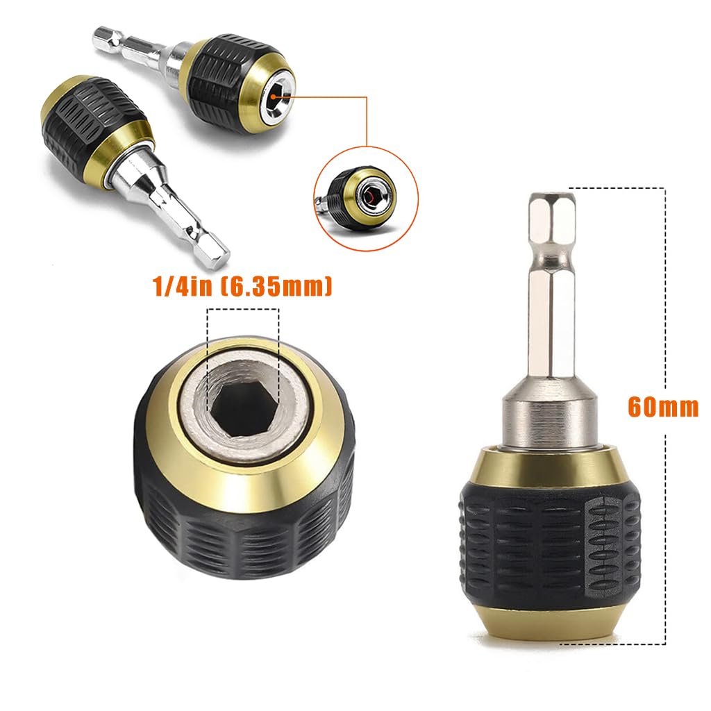 Serplex Flexible Drill Bit Extension Set for DIY and Professional Use featuring Self Locking Quick Release 60mm Holder | Universal Hex Shank