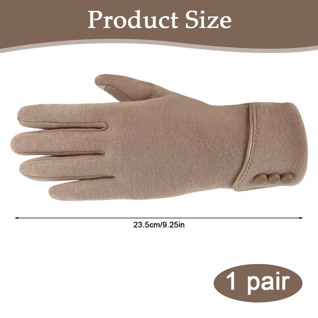 Zibuyu Womens Winter Touchscreen Gloves for Outdoor Use with Fleece Lining and Plush Inner | Warm Knitted Windproof Gift