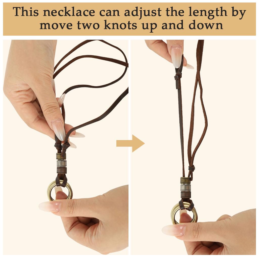 Zibuyu Unisex Leather Necklace with Stainless Steel Pendant for Casual and Formal Wear