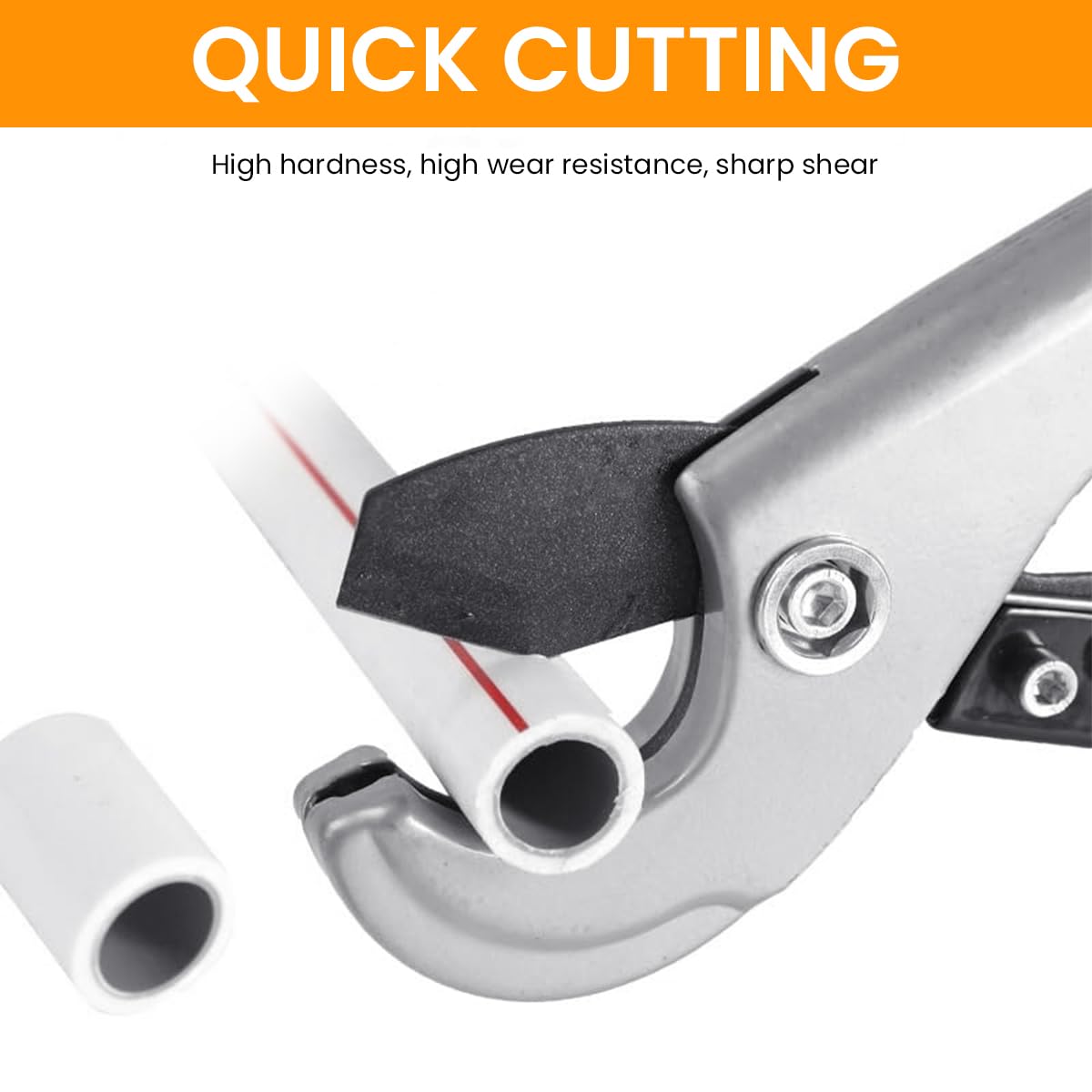 Serplex PVC Pipe Cutter for 1/8''–1'' Tubes with SK5 Steel Blade and Safety Lock Design