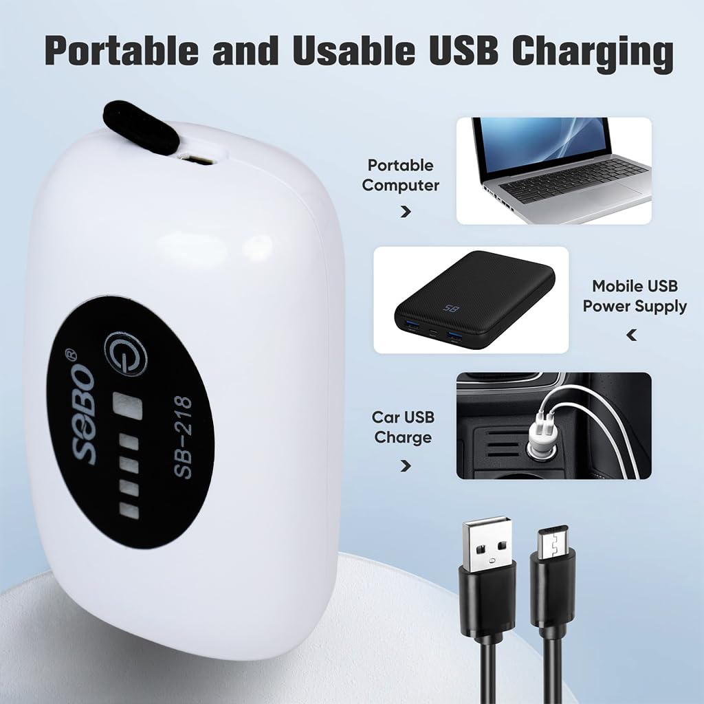 Qpets Aquarium Air Pump for Fish Tanks featuring USB Rechargeable 2600mAh Battery | Ultra Quiet 2.5L/min Oxygen Generator