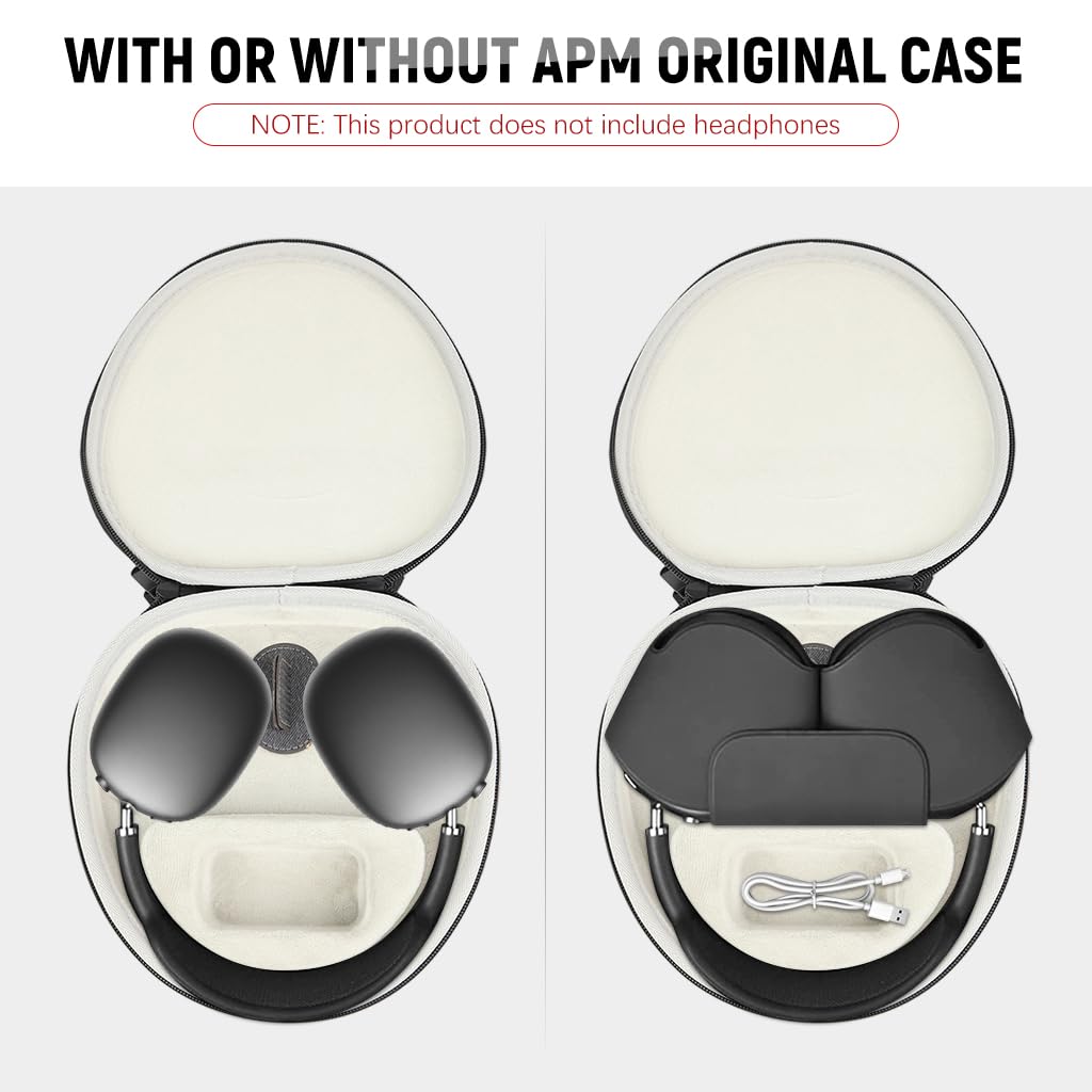 ZORBES Travel Case for AirPods Max featuring Magnetic Sleep Mode and 22×22×11 cm EVA Shell