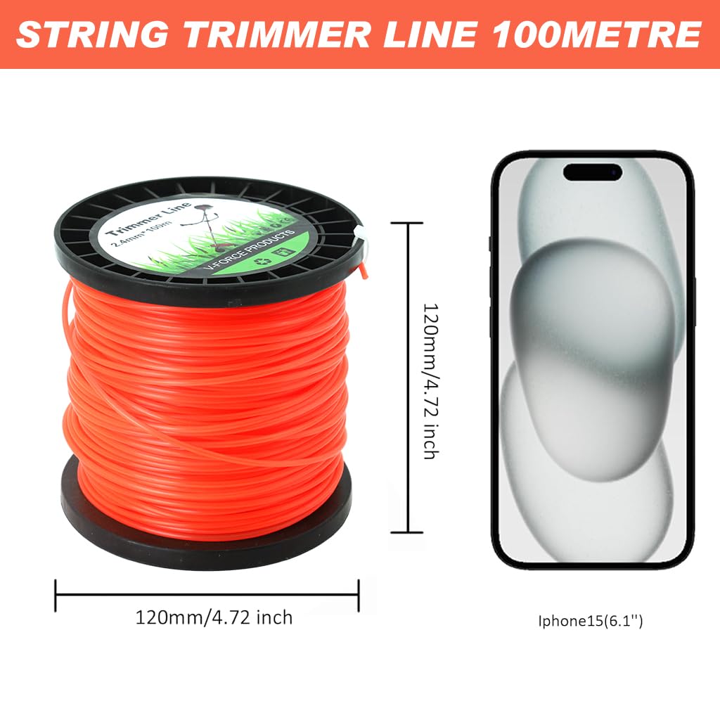 HASTHIP String Trimmer Line 2.4mm x 100m for Weed Trimming with Universal Fit | Nylon Rope