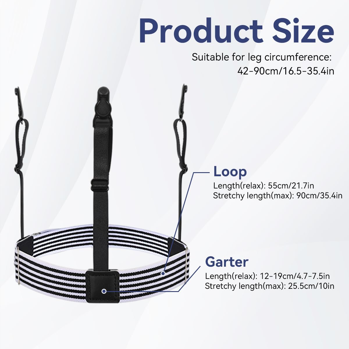 GUSTAVE Shirt Tucker Belt for Men featuring 2pcs Adjustable Elastic Clips | Invisible Shirt Stays for a Neat Look