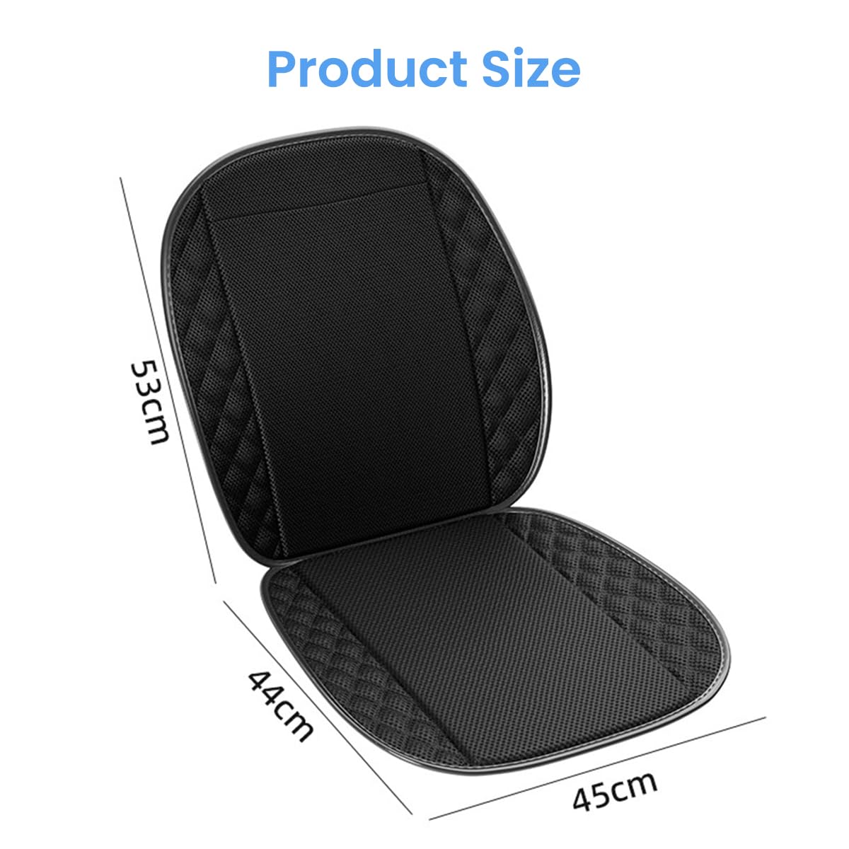 STHIRA USB Cooling Fan Car Seat Cover with 10 Integrated Fans and Back Support | 3 Speed Quiet Ventilated Cushion for Car