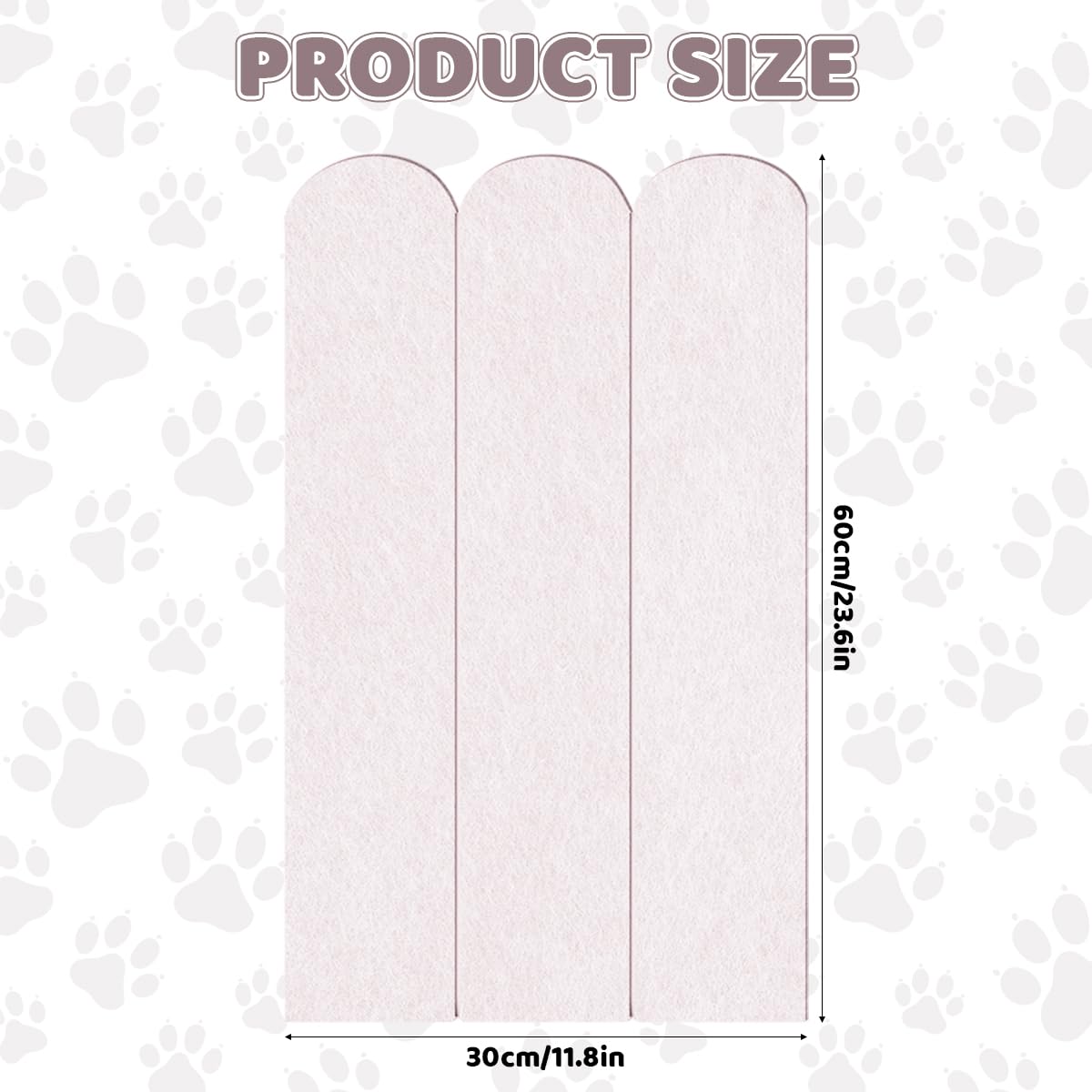 Qpets Cat Scratcher Mat for Wall Protection with Self-Adhesive Design 30x60cm PVC Felt | Decorative Fence Style