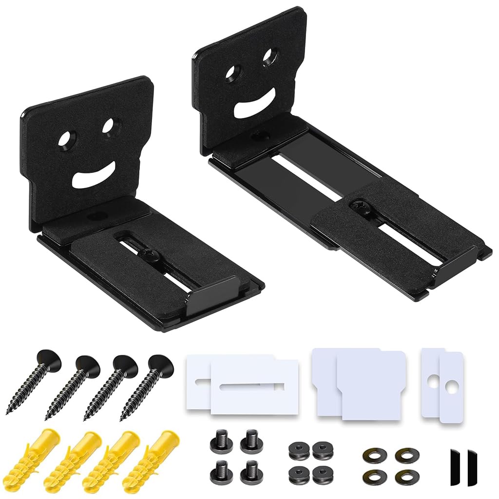 ZORBES® 2Pcs Soundbar Mount Wall Mount Metal Soundbar Wall Mount Adjustable Soundbar Metal Wall Mount with Screws & Installation Accessories Universal Wall Mount for Samsung HW-Q950A, Sony HT-A7000