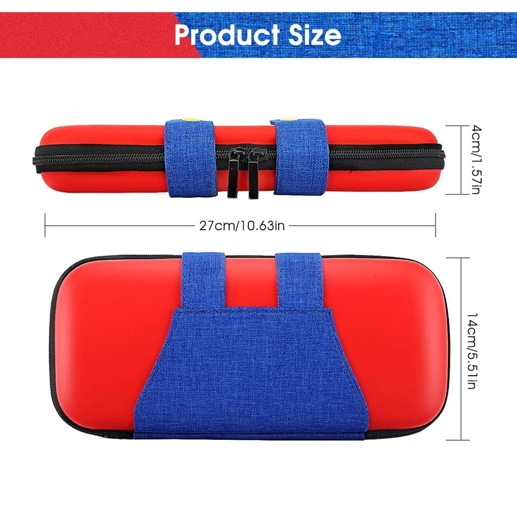 ZORBES Carrying Case for Switch and Switch OLED with 10 Game Slots | EVA PU Leather Protection