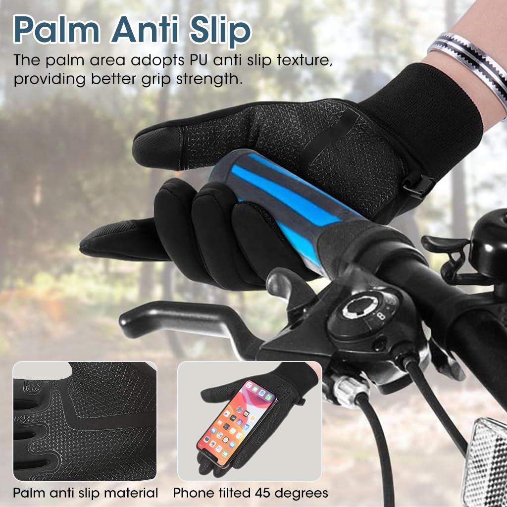 GUSTAVE Winter Gloves for Outdoor Activities with 9.5cm Palm Fit & Touchscreen Feature | Warm Windproof Design