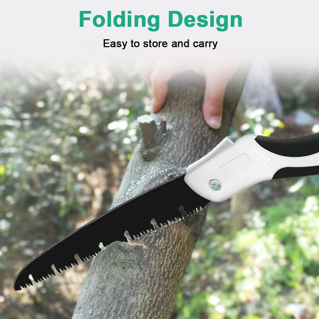 HASTHIP Gardening Cutter Tool Kit with 5 Pcs SK5 Steel Blades and Ergonomic Handles for Home Garden | Includes Pruning Shear and Saw