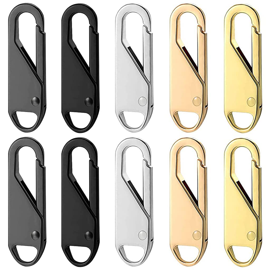 Supvox Replacement Quick Snap Bag Zipper Puller 10pcs for Luggage and Clothing | Zinc Alloy 1.1×3.7cm